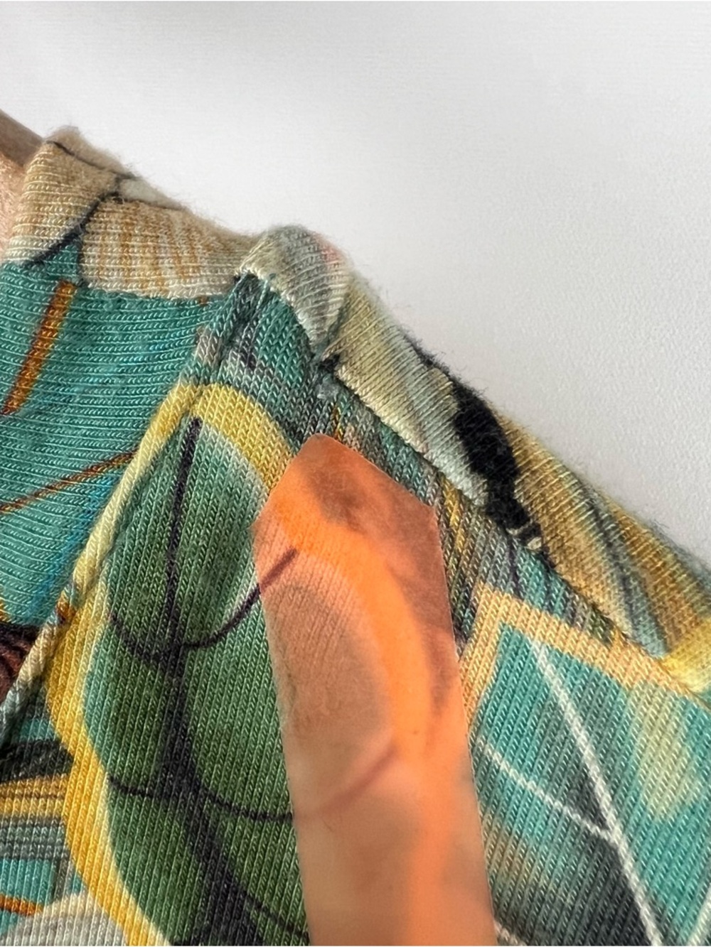 Johnny Was Millay Floral Viscose Short Sleeve Tee Turquoise Orange Yellow Size M - Picture 9 of 9